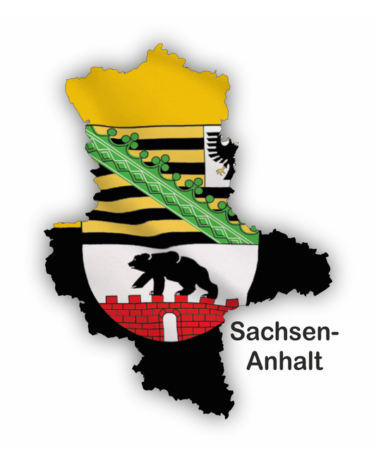 Sachsen-Anhalt Aufkleber - Umriss mit Wappen