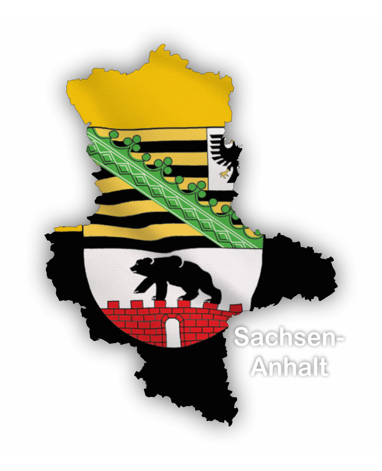 Sachsen-Anhalt Aufkleber - Umriss mit Wappen