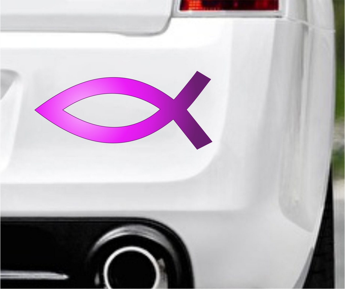 Autoaufkleber Religion - Glaube - Sign - Fisch - Rosa - Pink