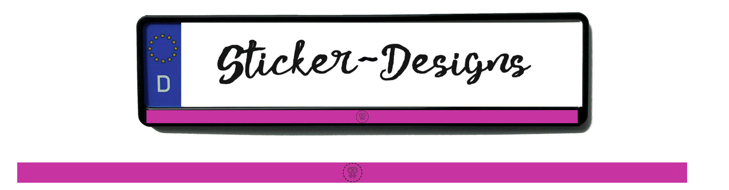 Autoaufkleber Kennzeichenstreifen - 1,5 x 50 cm - Hobby - Tuning - LGBTQ - queer - lesbisch - Frauen - Regenbogen - Lila - Pink