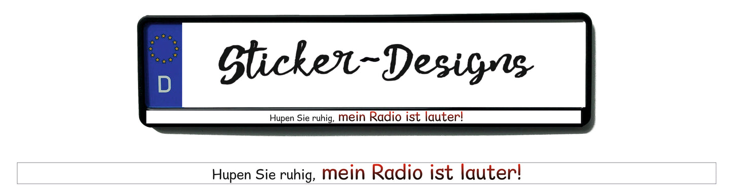 Autoaufkleber Kennzeichenstreifen - 1,5 x 50 cm - Hobby - Tuning - mein Radio ist lauter!