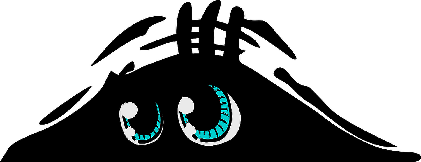 Autoaufkleber - Funny - peeking monster - blaue Augen