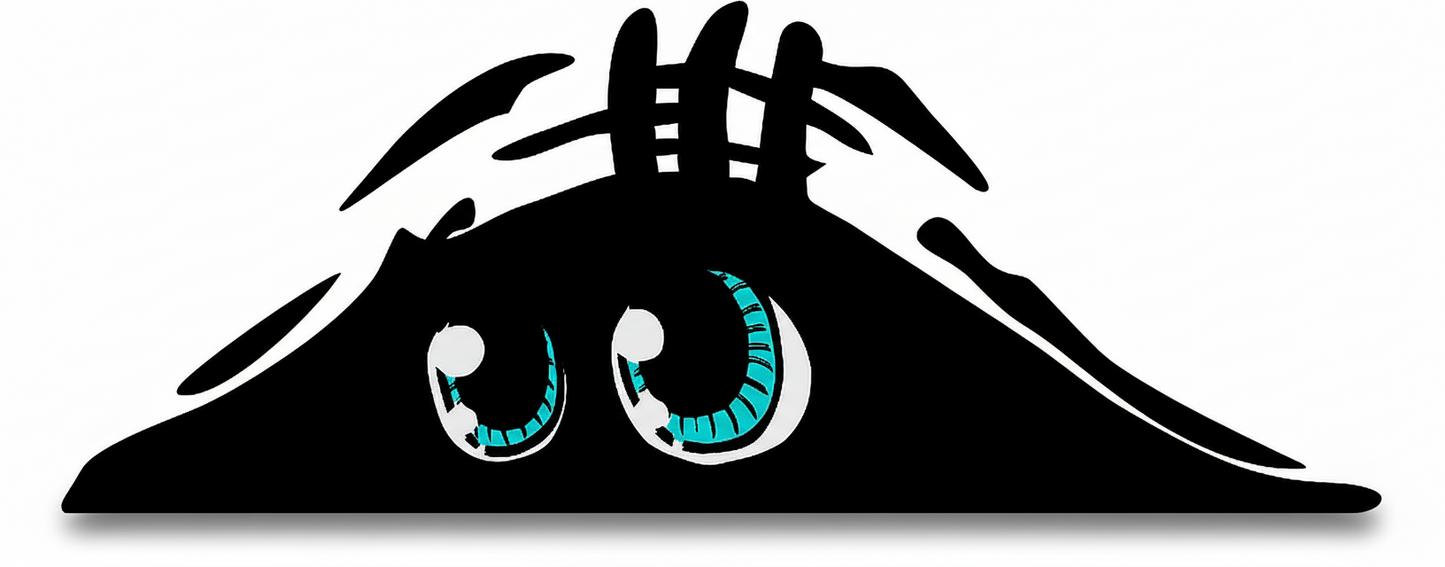Peeking Monster Aufkleber - Blaue Augen