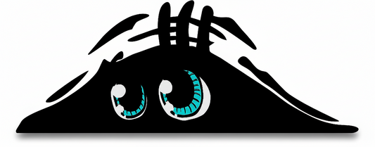 Peeking Monster Aufkleber - Blaue Augen