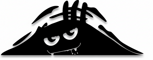 Peeking Monster Aufkleber - Mit Vampirzähnen