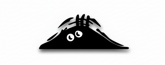 Peeking Monster Aufkleber - Klassisch Ängstlich