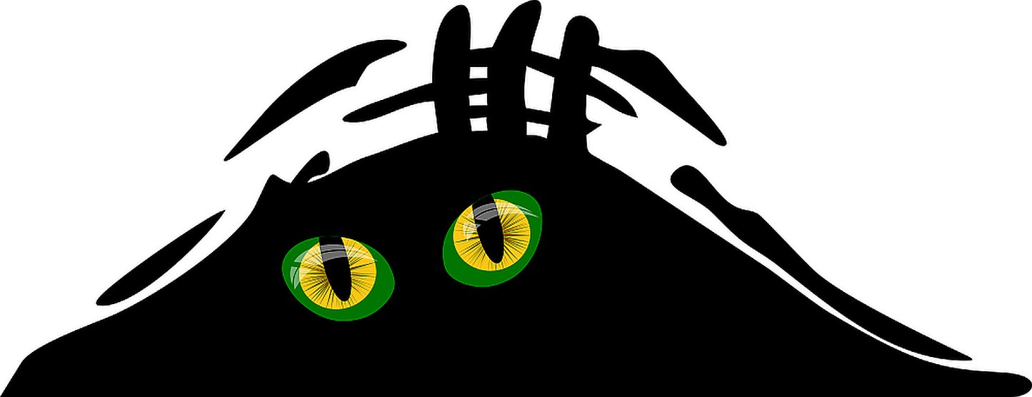 Autoaufkleber - Funny - peeking monster - grün - gelbe Katzenaugen