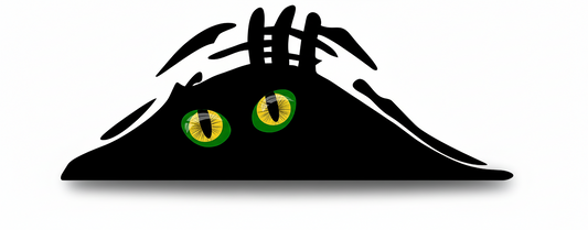 Peeking Monster Aufkleber - Grün-Gelbe Katzenaugen