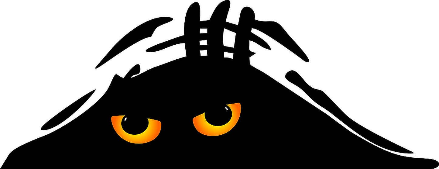 Autoaufkleber - Funny - peeking monster - orangene, unheimliche Augen