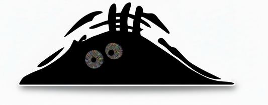 Peeking Monster Aufkleber - Bunte Psychedelische Augen