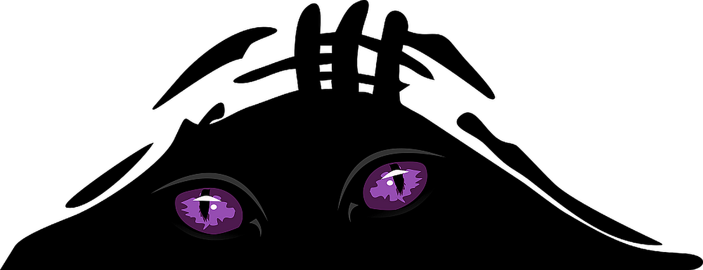 Autoaufkleber - Funny - peeking monster - lila Katzenaugen