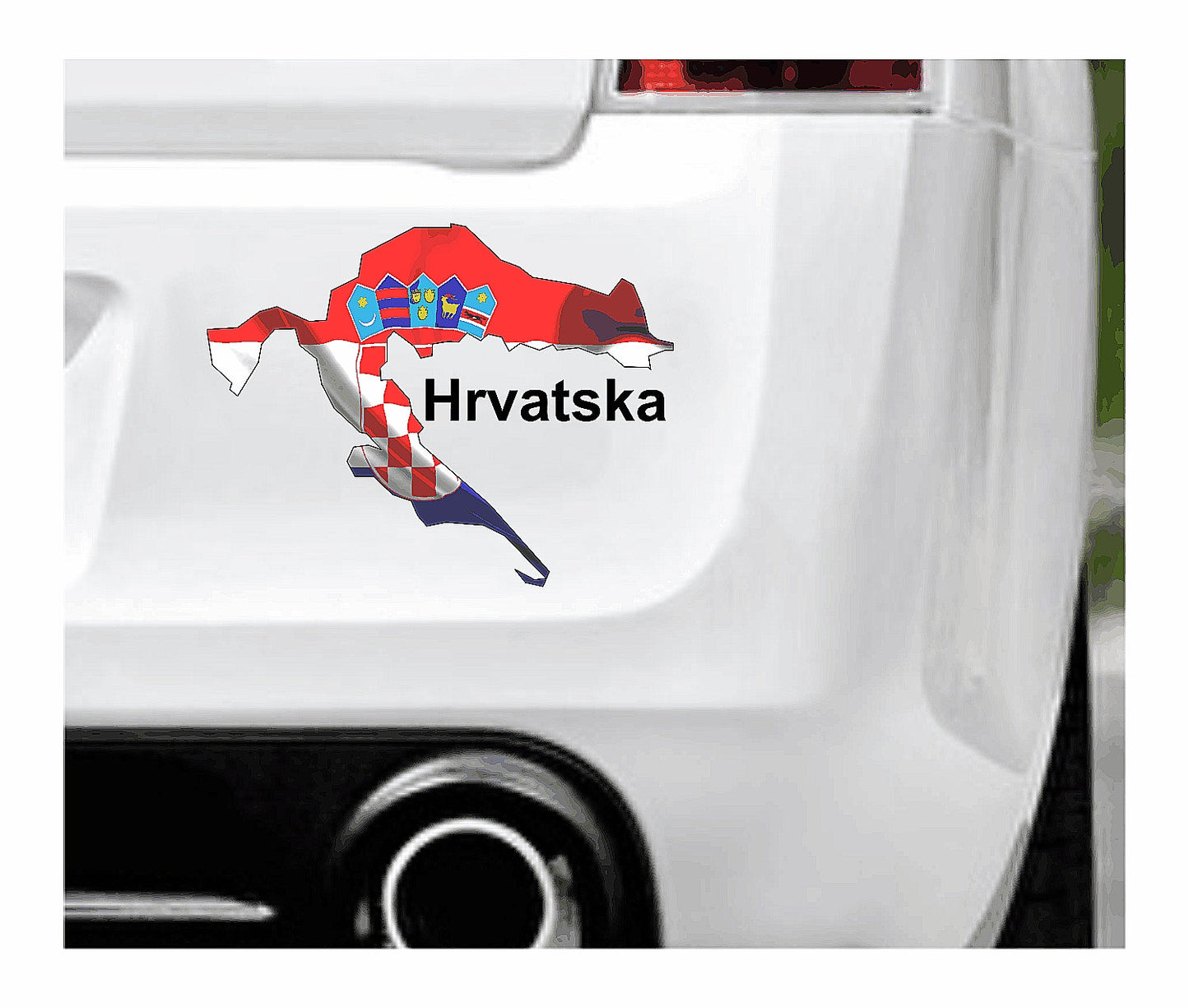 Autoaufkleber Kroatien Croatia – Umriss mit Wappen