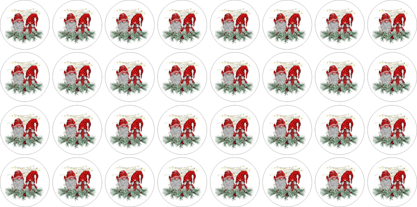 Autoaufkleber Deko - Briefsiegel - Weihnachten - zwei Wichtel - Strickpulli - rot