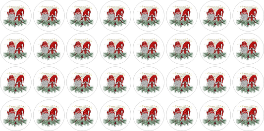 Autoaufkleber Deko - Briefsiegel - Weihnachten - zwei Wichtel - Strickpulli - rot