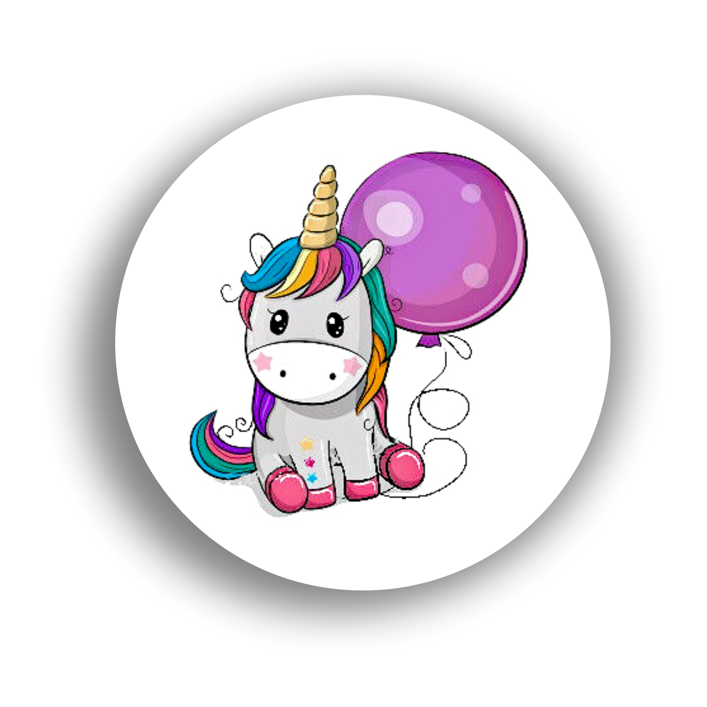 Autoaufkleber - Einhorn - Rund- Regenbogen - Luftballon - Märchen - Kinder - bunt - Phantasie - Fantasy