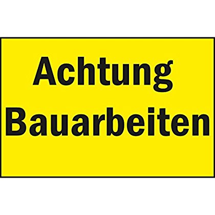 Autoaufkleber - Achtung - Bauarbeiten - Warnung - Hinweise - Regeln - Schilder