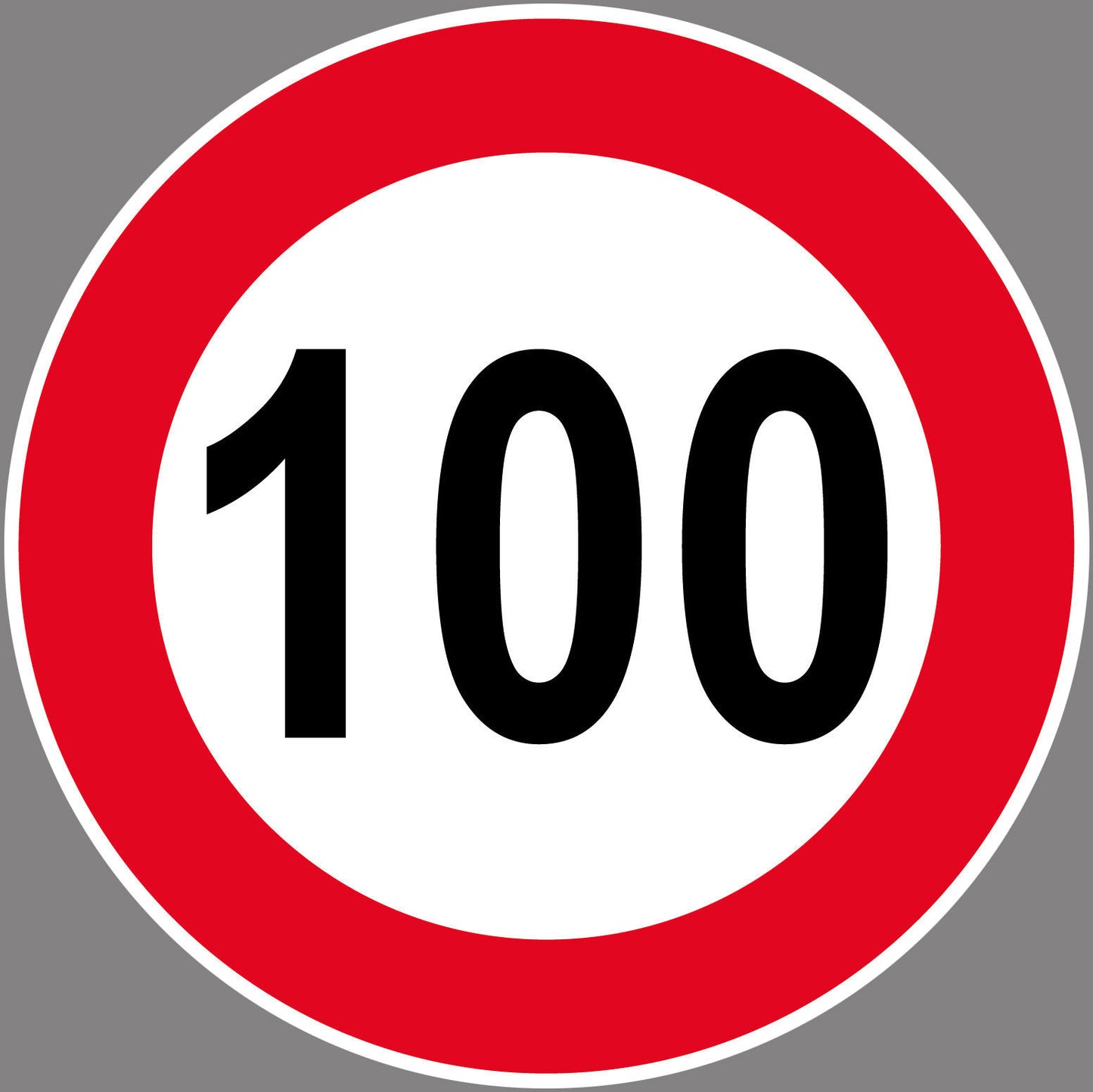 Autoaufkleber -100kmH Höchstgeschwindigkeit- Rot- Warnung - Hinweise - Regeln - Schilder