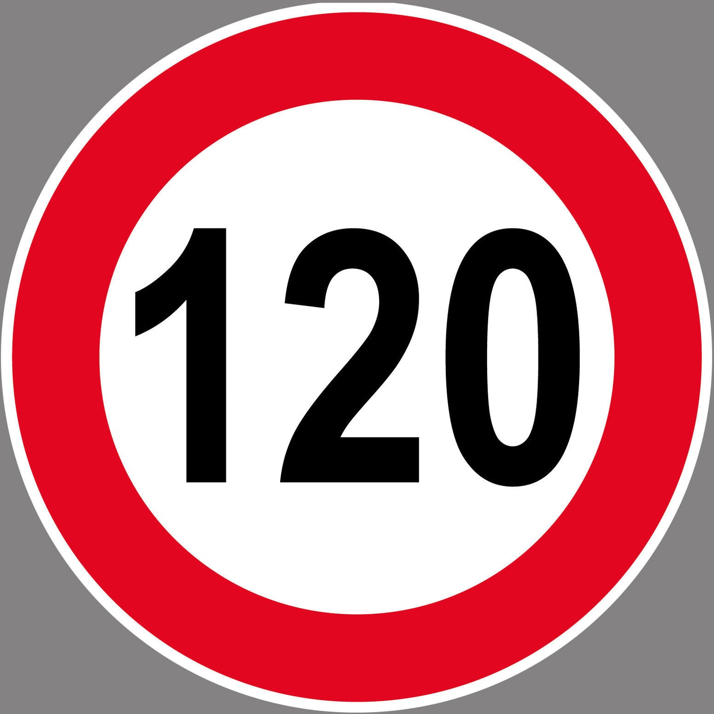 Autoaufkleber -120kmH Höchstgeschwindigkeit- Rot- Warnung - Hinweise - Regeln - Schilder
