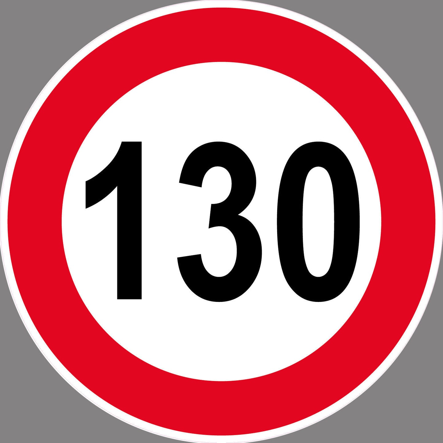 Autoaufkleber -130kmH Höchstgeschwindigkeit- Rot- Warnung - Hinweise - Regeln - Schilder