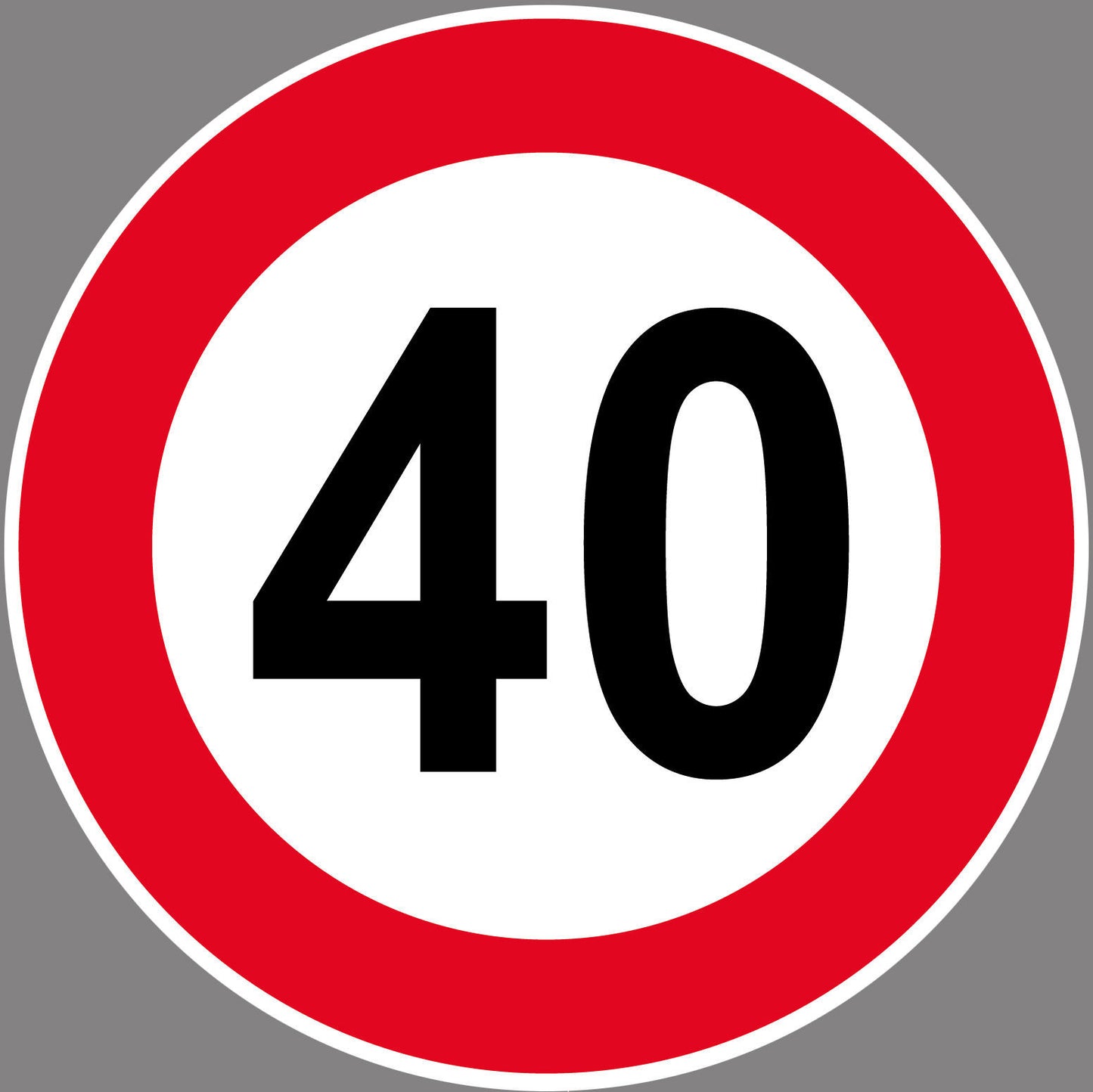 Autoaufkleber -40kmH Höchstgeschwindigkeit- Rot- Warnung - Hinweise - Regeln - Schilder
