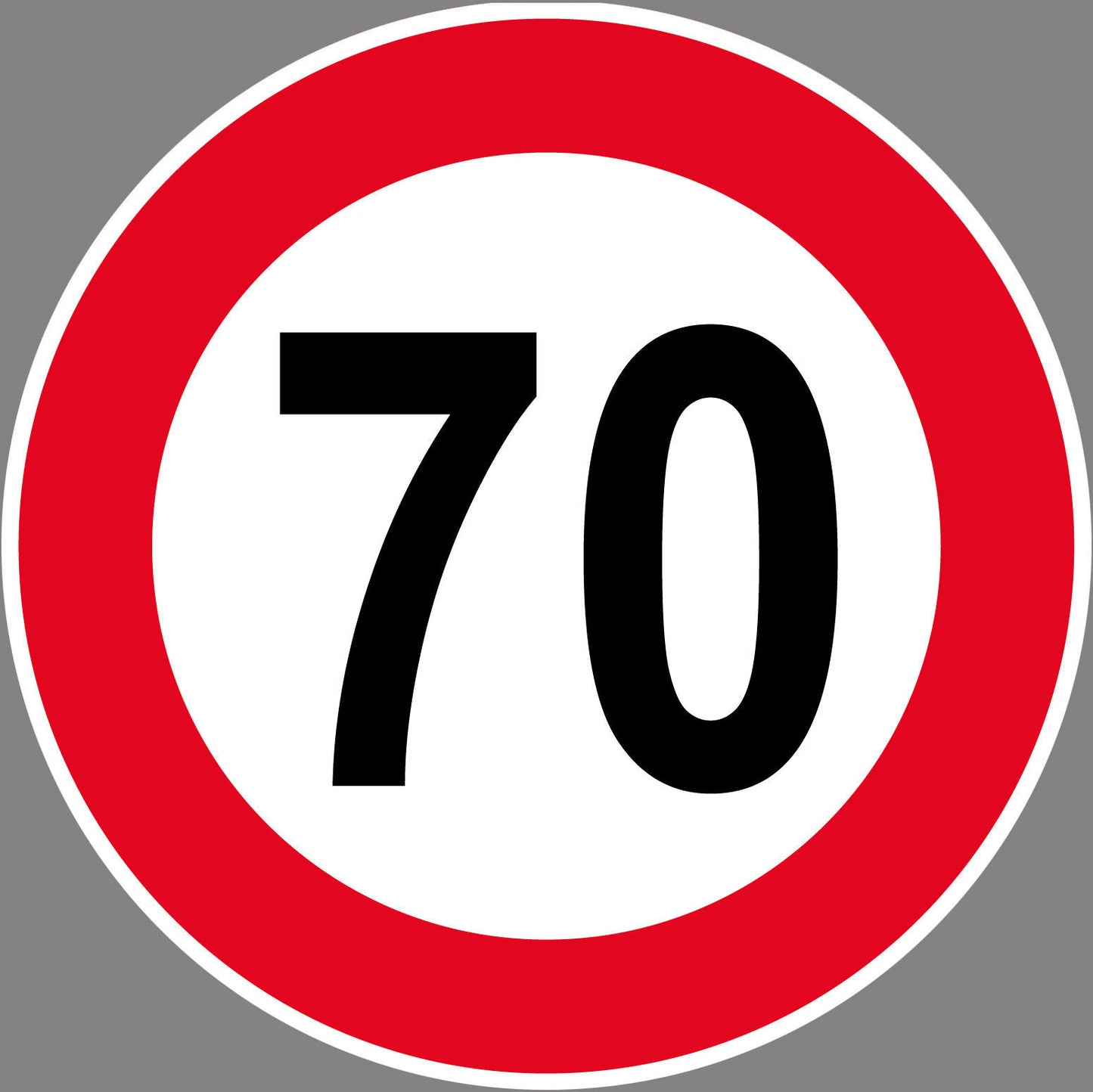 Autoaufkleber -70kmH Höchstgeschwindigkeit- Rot- Warnung - Hinweise - Regeln - Schilder