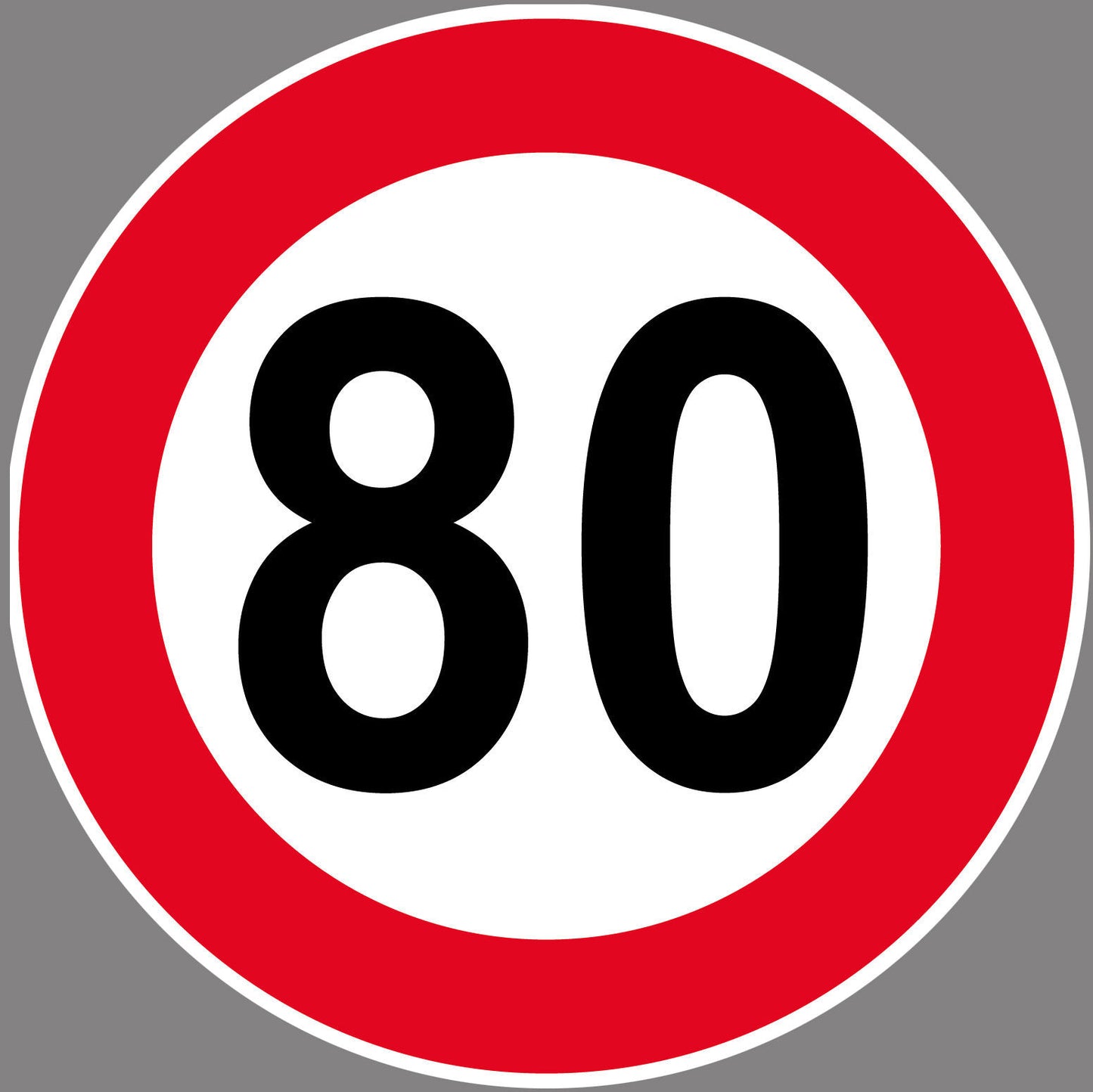 Autoaufkleber -80kmH Höchstgeschwindigkeit- Rot- Warnung - Hinweise - Regeln - Schilder