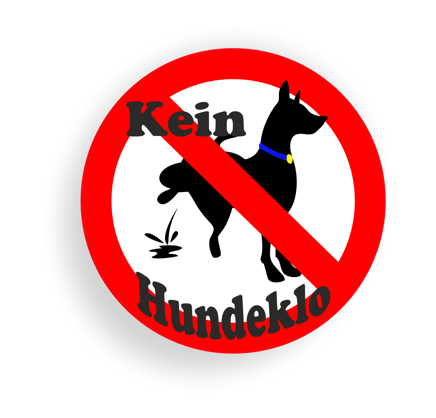 Autoaufkleber Hunde - Warnung - Sicherheitshinweis - Kein Hundeklo - rund