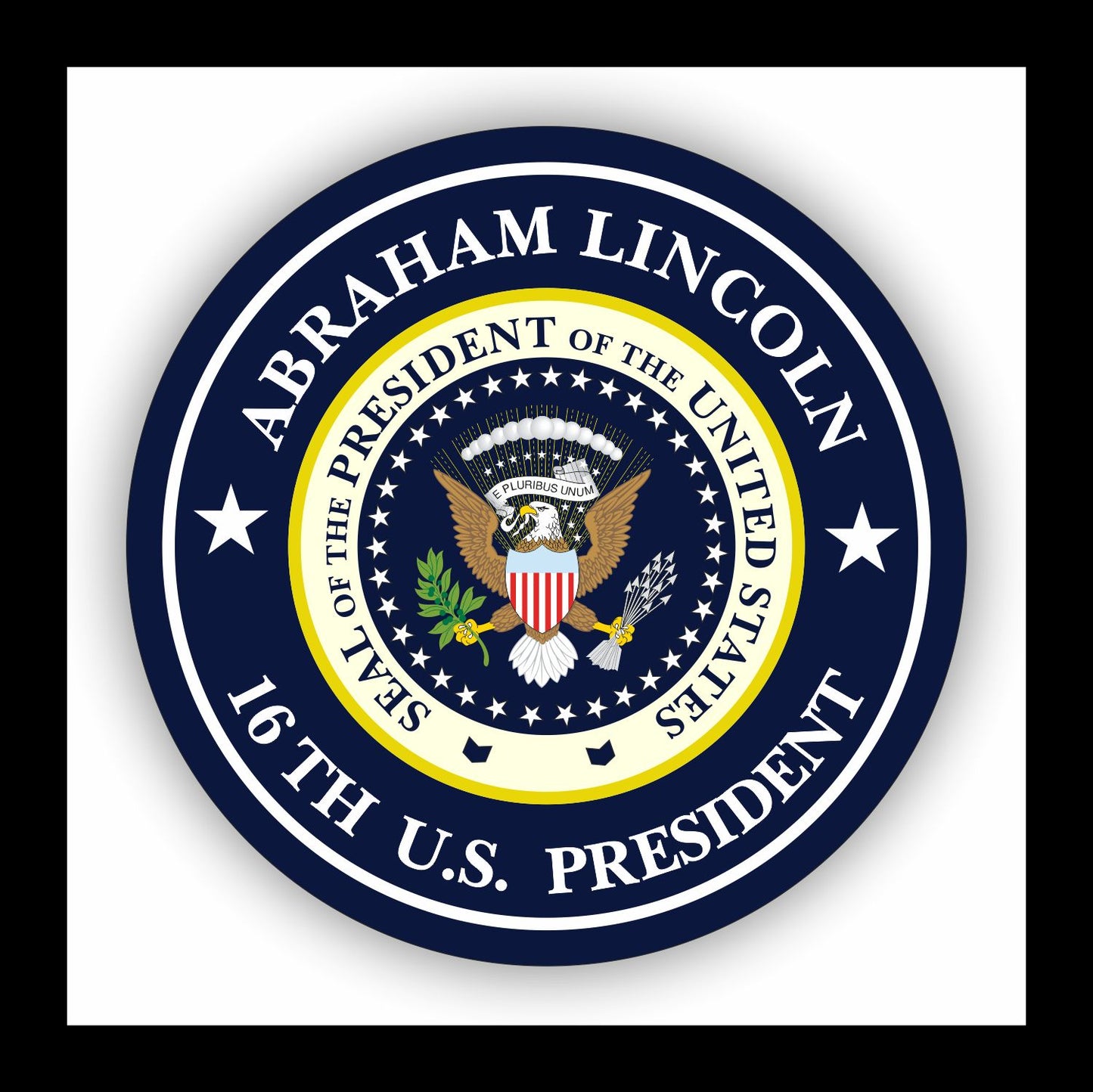 Autoaufkleber - Abraham Lincoln - 16th U.S. President - USA - Präsident - Seal