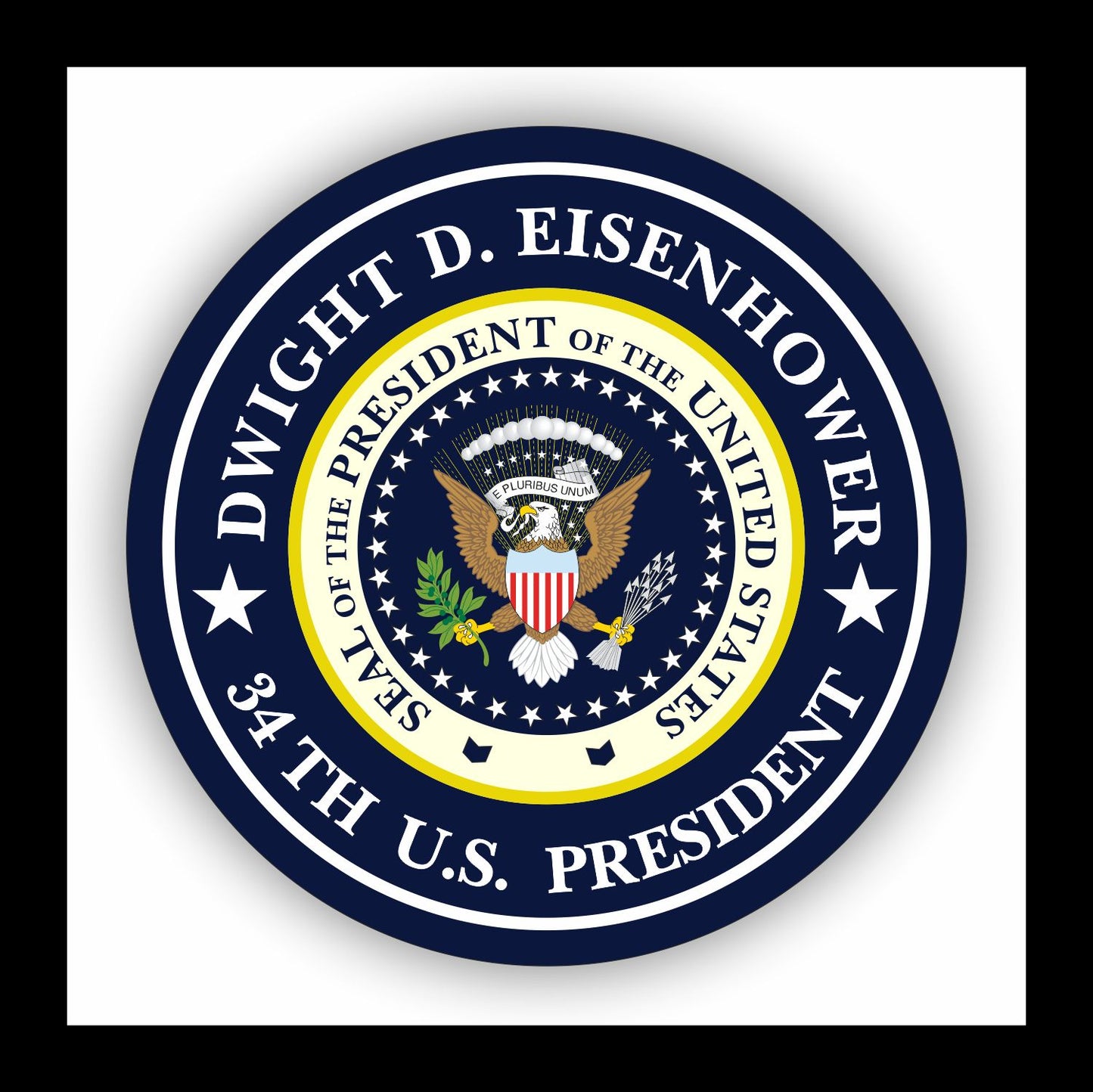 Autoaufkleber - Dwight D. Eisenhower - 34th U.S. President - USA - Präsident - Seal