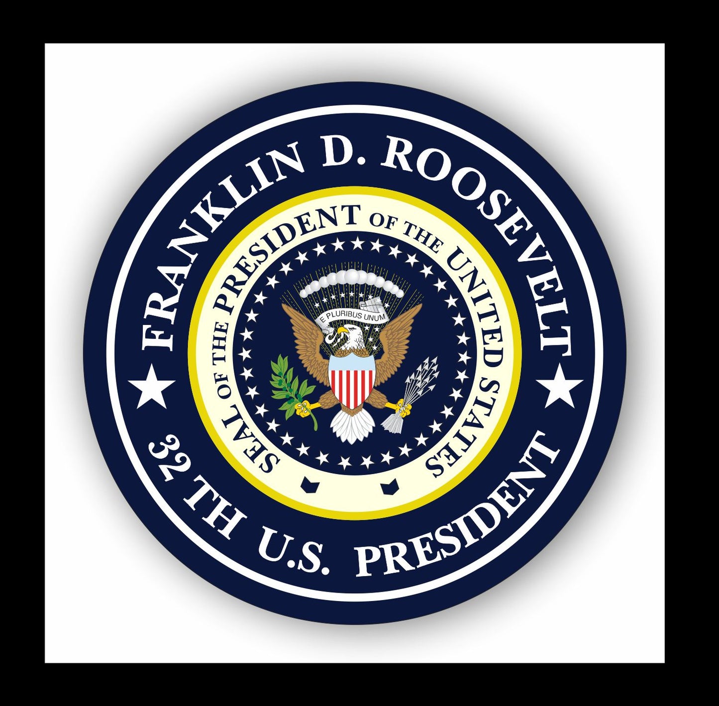 Autoaufkleber - Franklin D. Roosevelt - 32th U.S. President - USA - Präsident - Seal