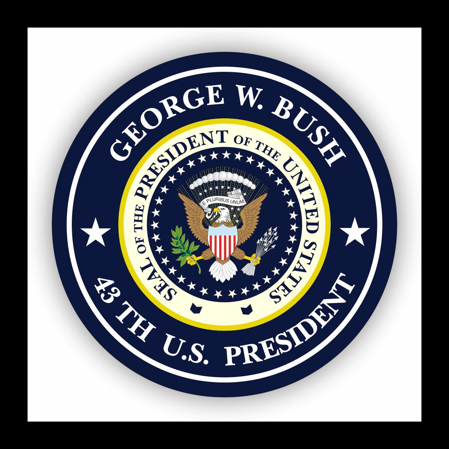 Autoaufkleber - George W. Bush - 43th U.S. President - USA - Präsident - Seal
