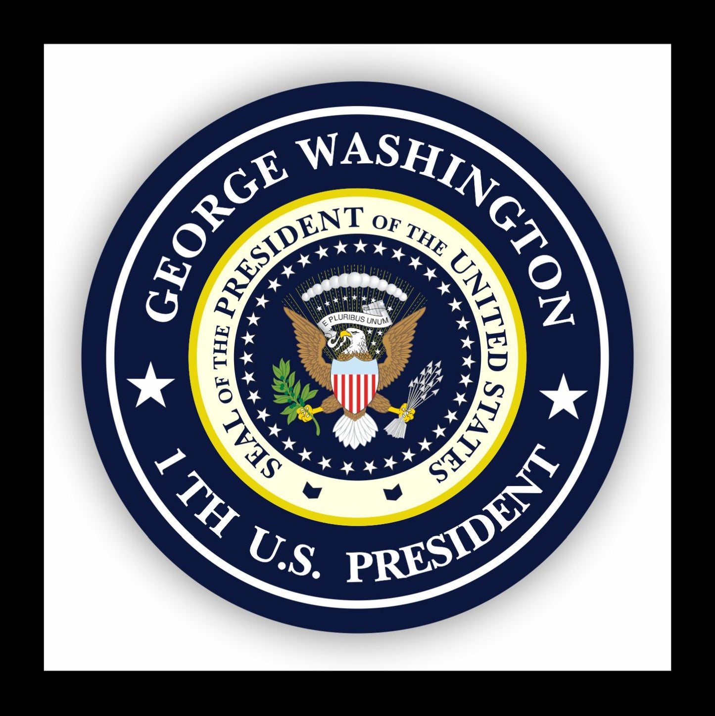 Autoaufkleber - George Washington - 1th U.S. President - USA - Präsident - Seal