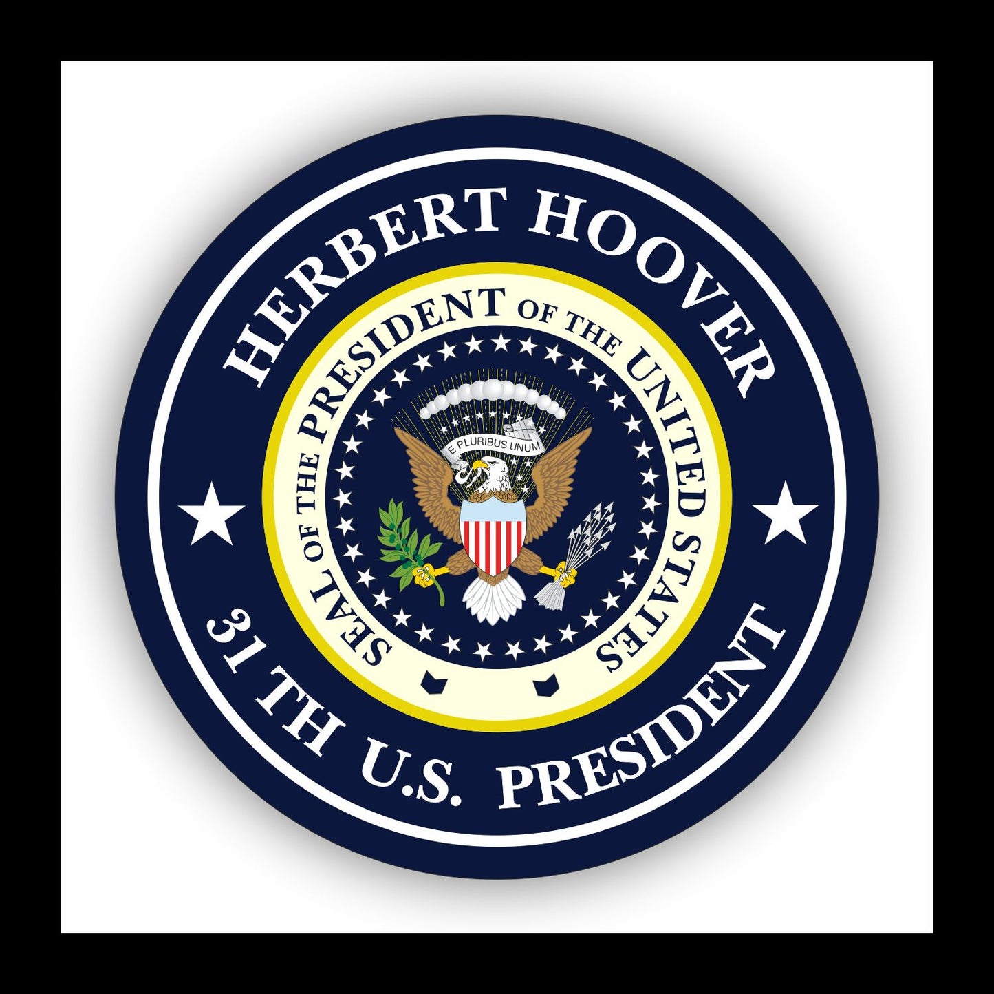 Autoaufkleber - Herbert Hoover - 31th U.S. President - USA - Präsident - Seal