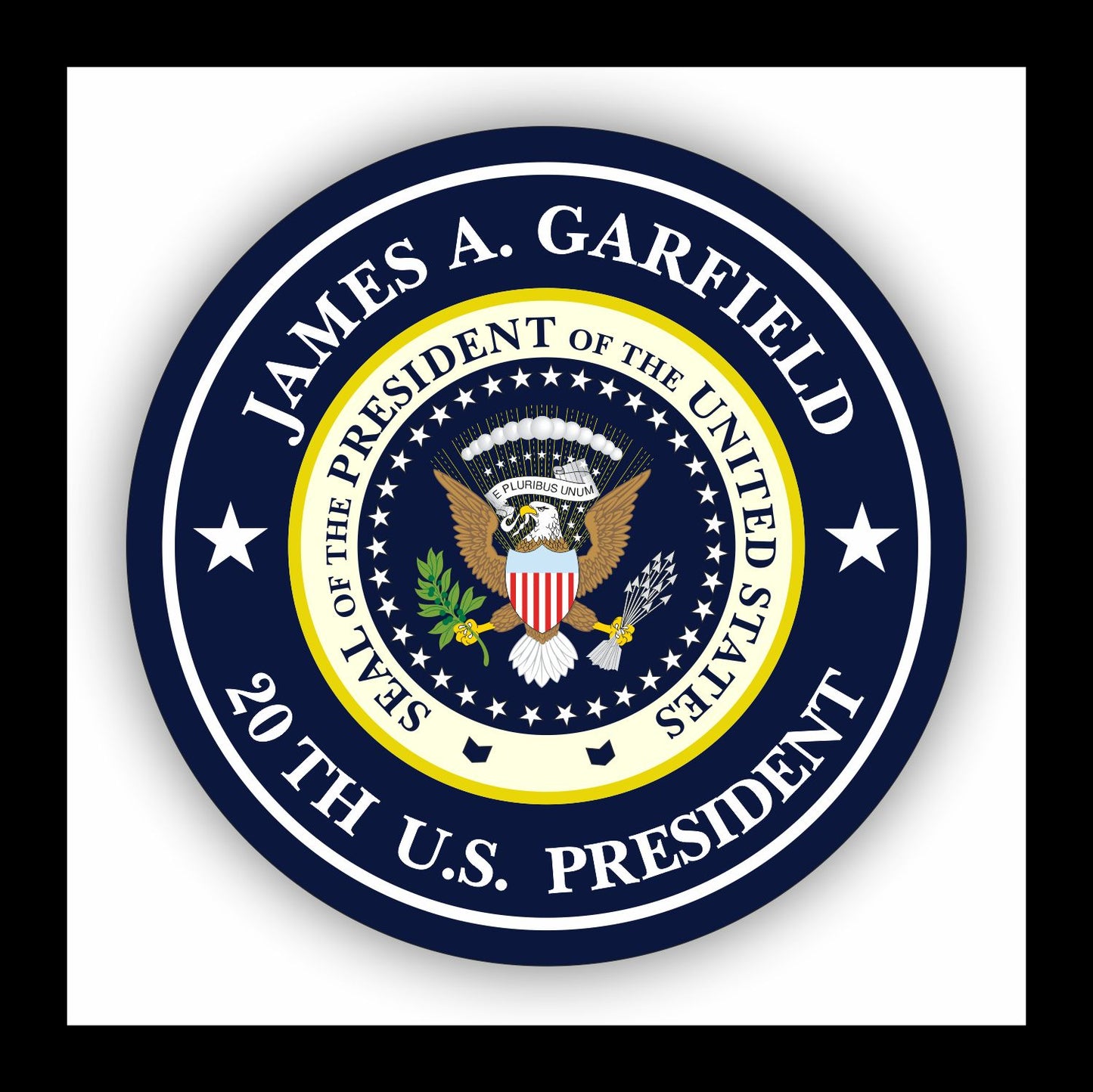 Autoaufkleber - James A. Garfield - 20th U.S. President - USA - Präsident - Seal