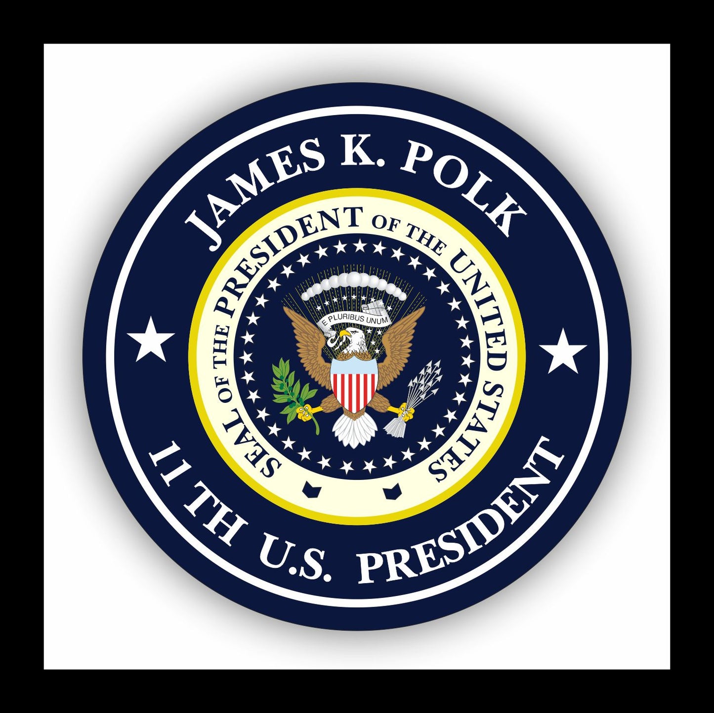 Autoaufkleber - James K. Polk - 11th U.S. President - USA - Präsident - Seal