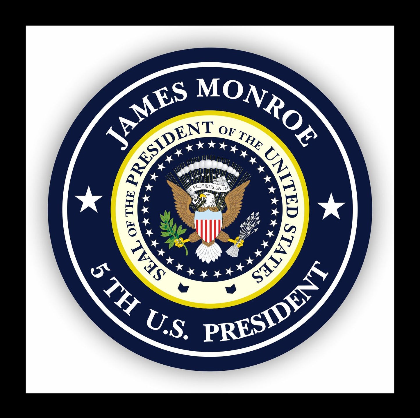 Autoaufkleber - James Monroe - 5th U.S. President - USA - Präsident - Seal