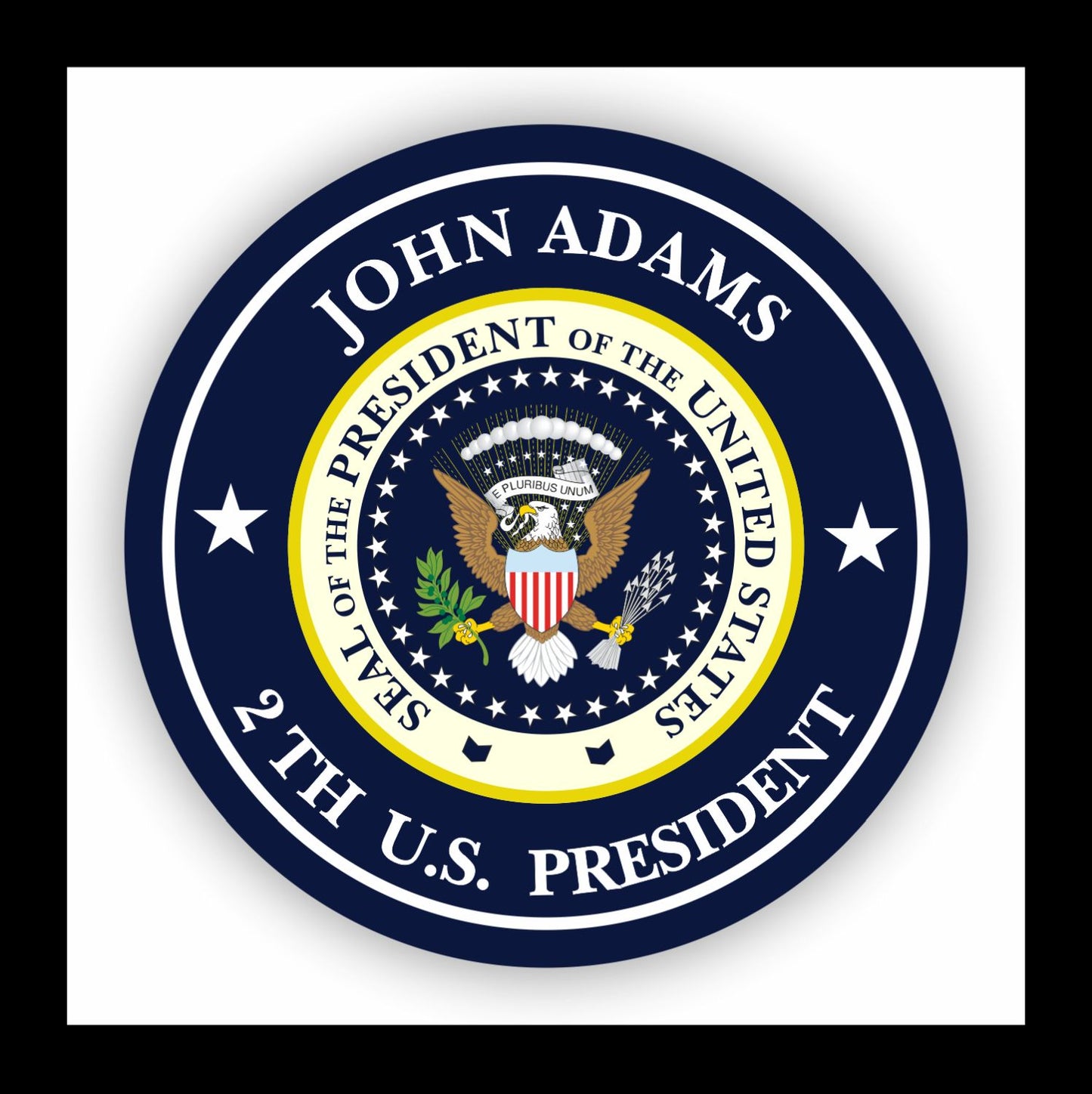 Autoaufkleber - John Adams - 2th U.S. President - USA - Präsident - Seal
