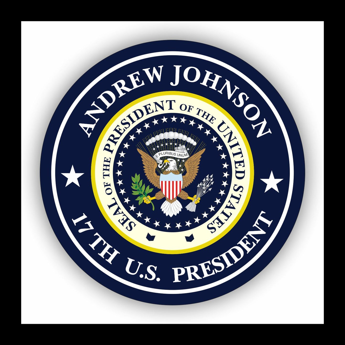 Autoaufkleber - Andrew Johnson - 17th U.S. President - USA - Präsident - Seal