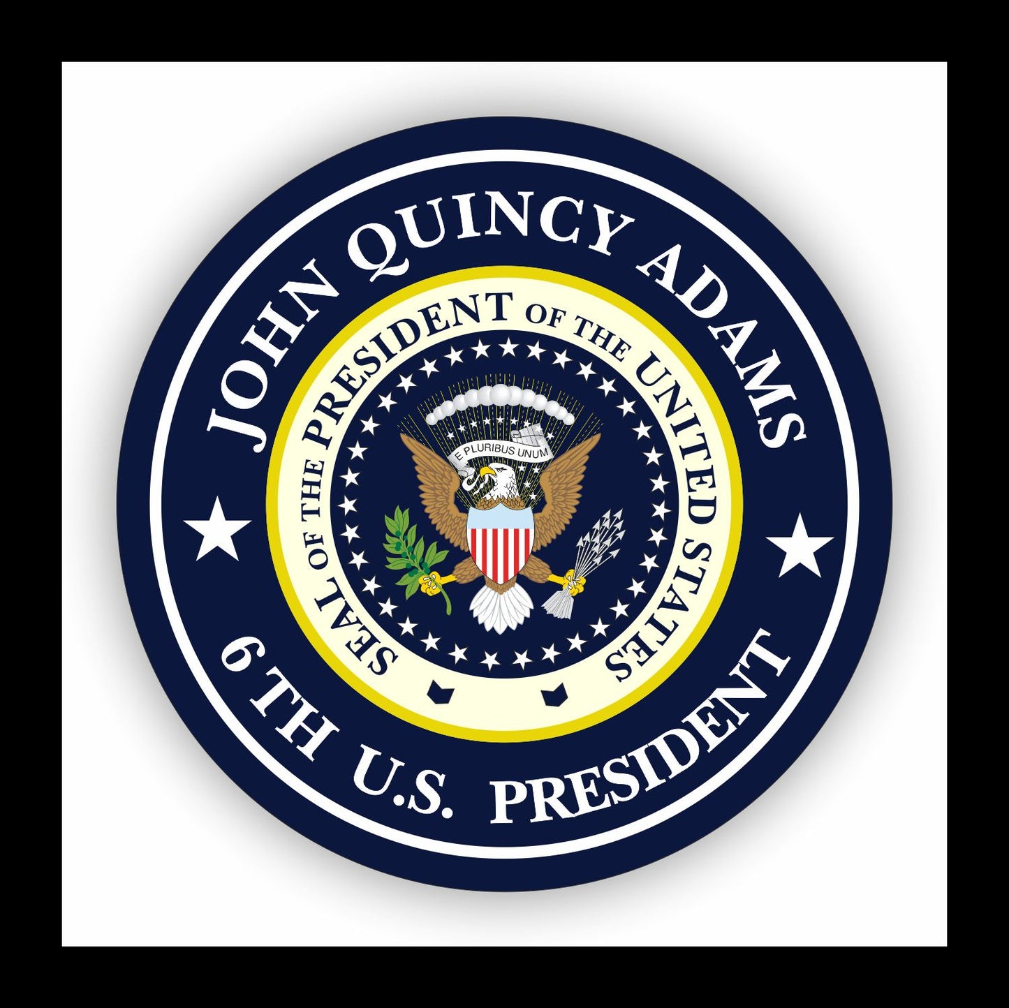 Autoaufkleber - John Quincy Adams - 6th U.S. President - USA - Präsident - Seal