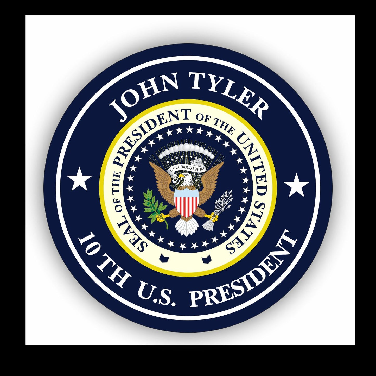 Autoaufkleber - John Tyler - 10th U.S. President - USA - Präsident - Seal