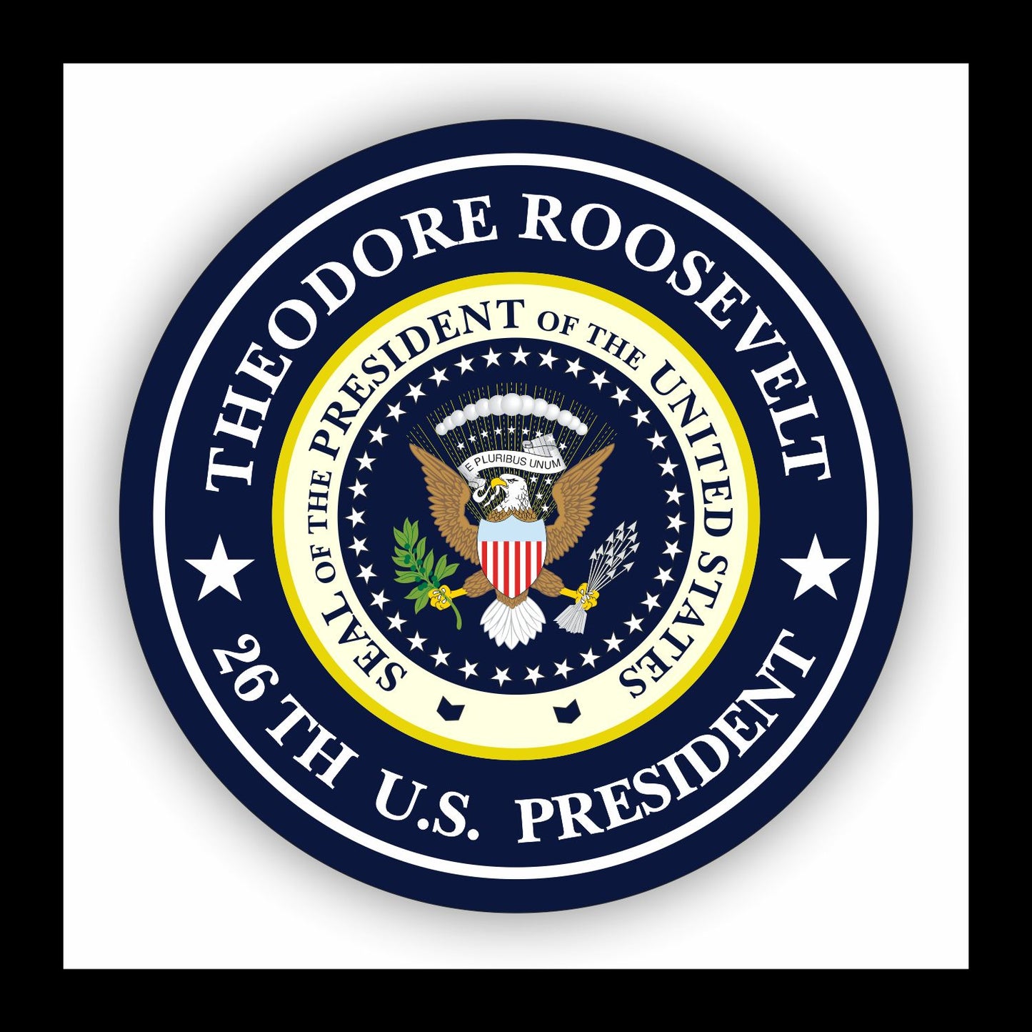 Autoaufkleber - Theodore Roosevelt - 26th U.S. President - USA - Präsident - Seal