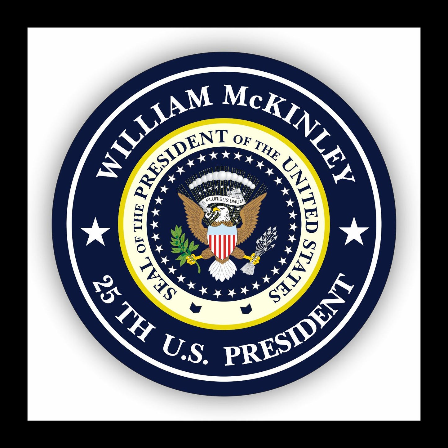 Autoaufkleber - William McKinley - 25th U.S. President - USA - Präsident - Seal