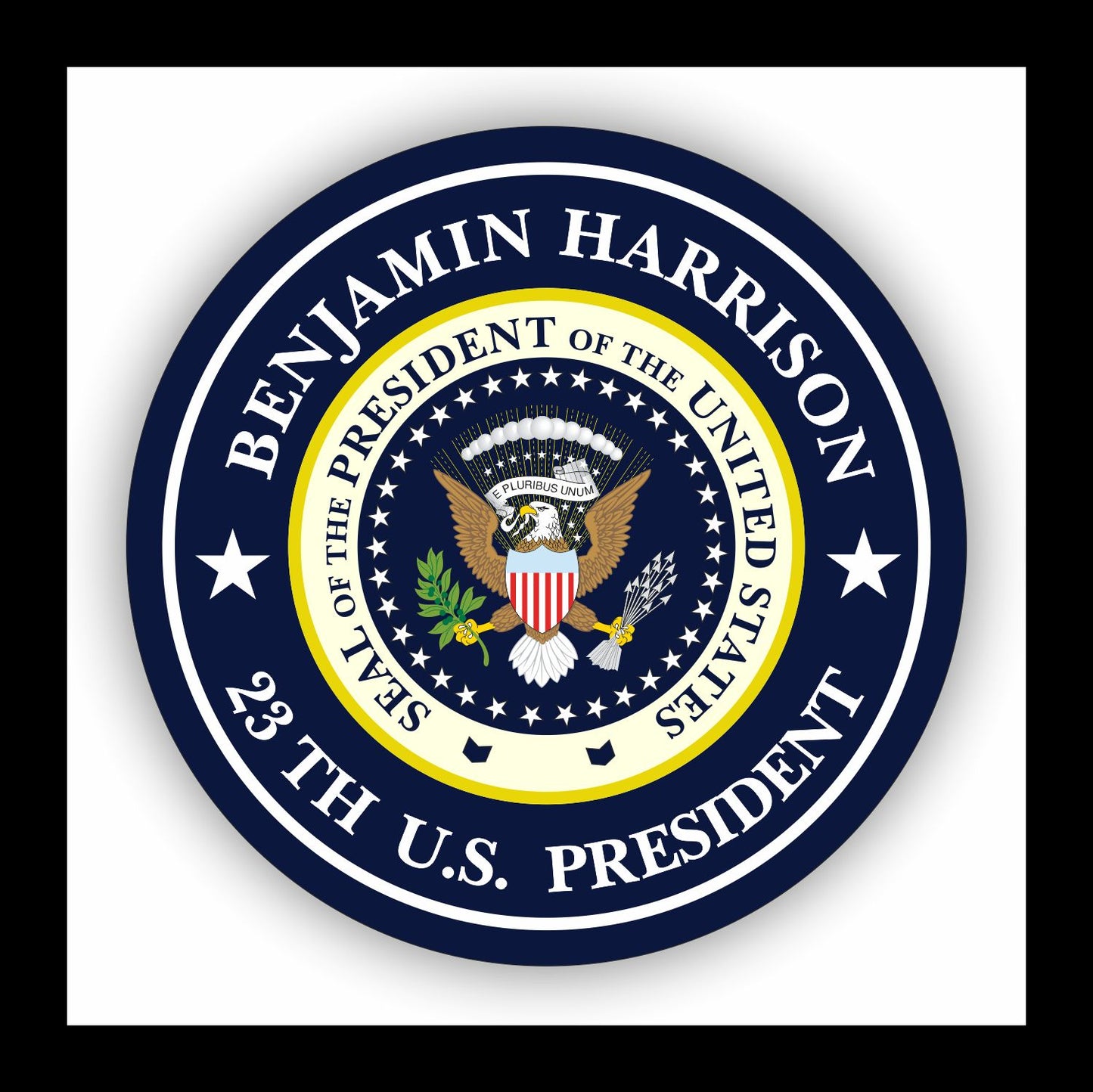 Autoaufkleber - Benjamin Harrison - 23th U.S. President - USA - Präsident - Seal