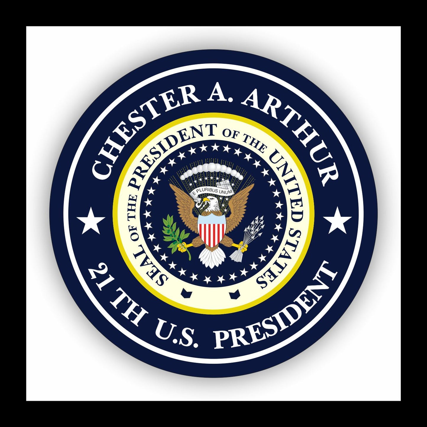 Autoaufkleber - Chester A. Arthur - 21th U.S. President - USA - Präsident - Seal