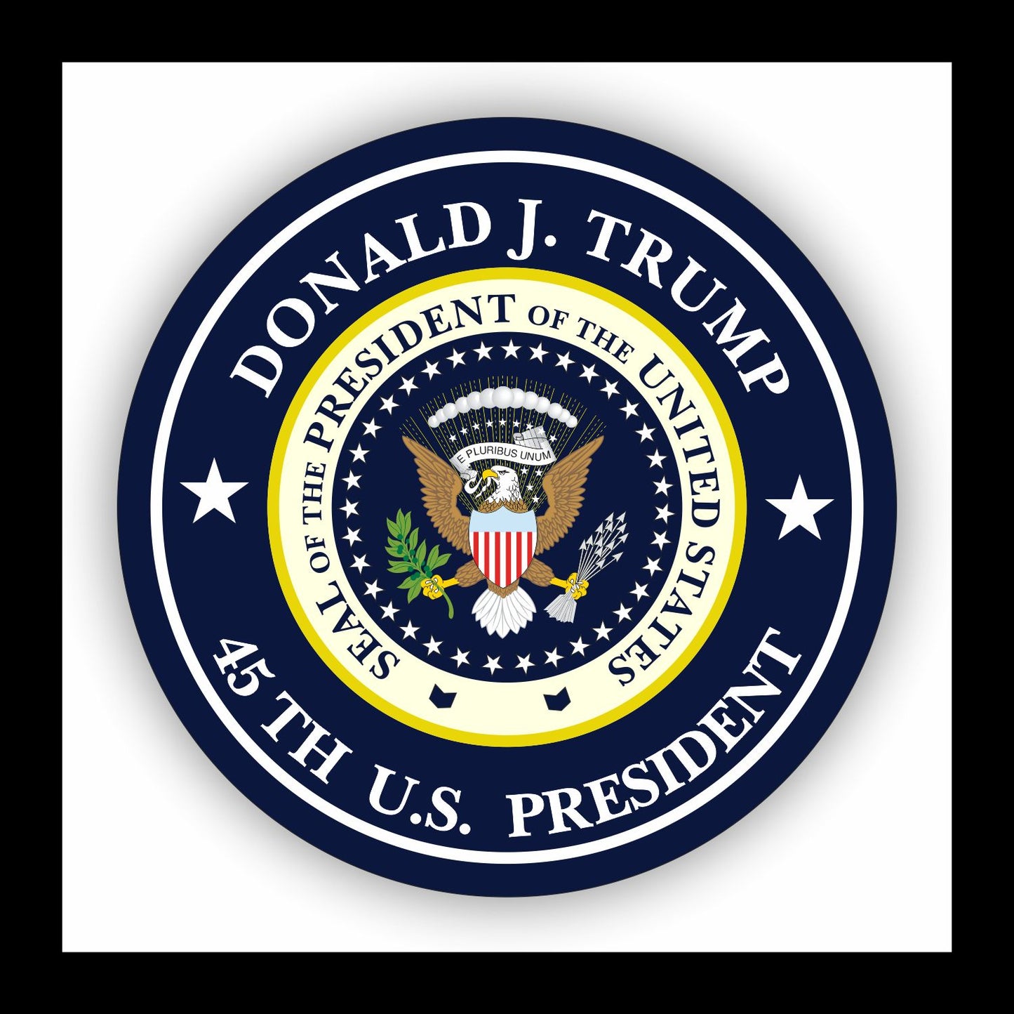 Autoaufkleber - Donald J. Trump - 45th U.S. President - USA - Präsident - Seal