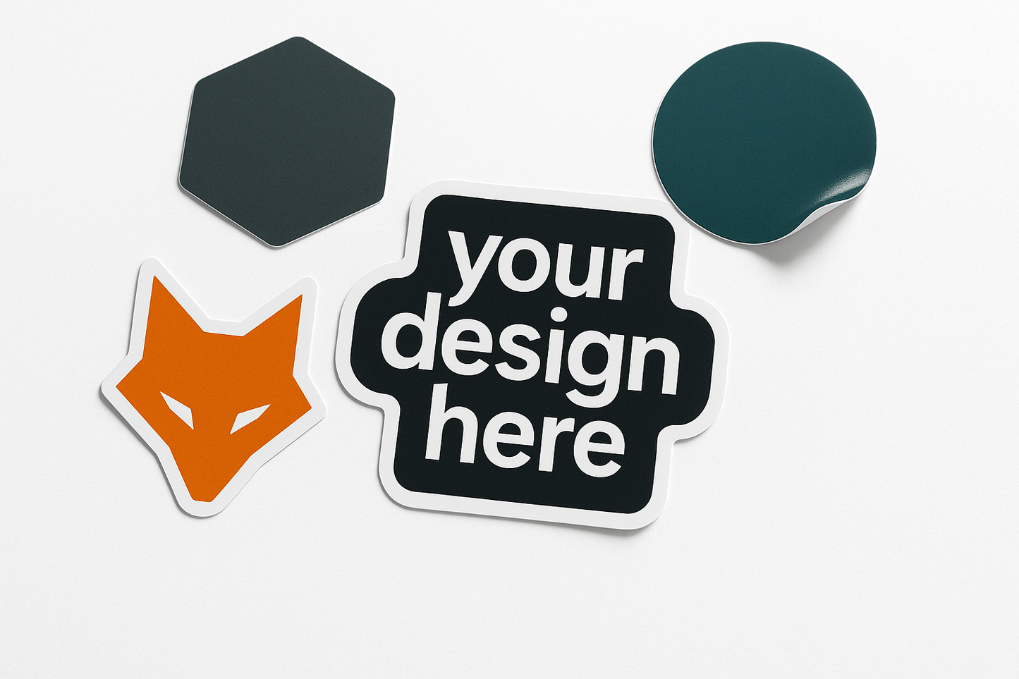 Professionelle Sticker mit "your design here"