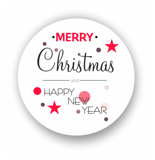 Autoaufkleber Deko - Briefsiegel - Weihnachten - Silvester - merry christmas and happy new year - modern