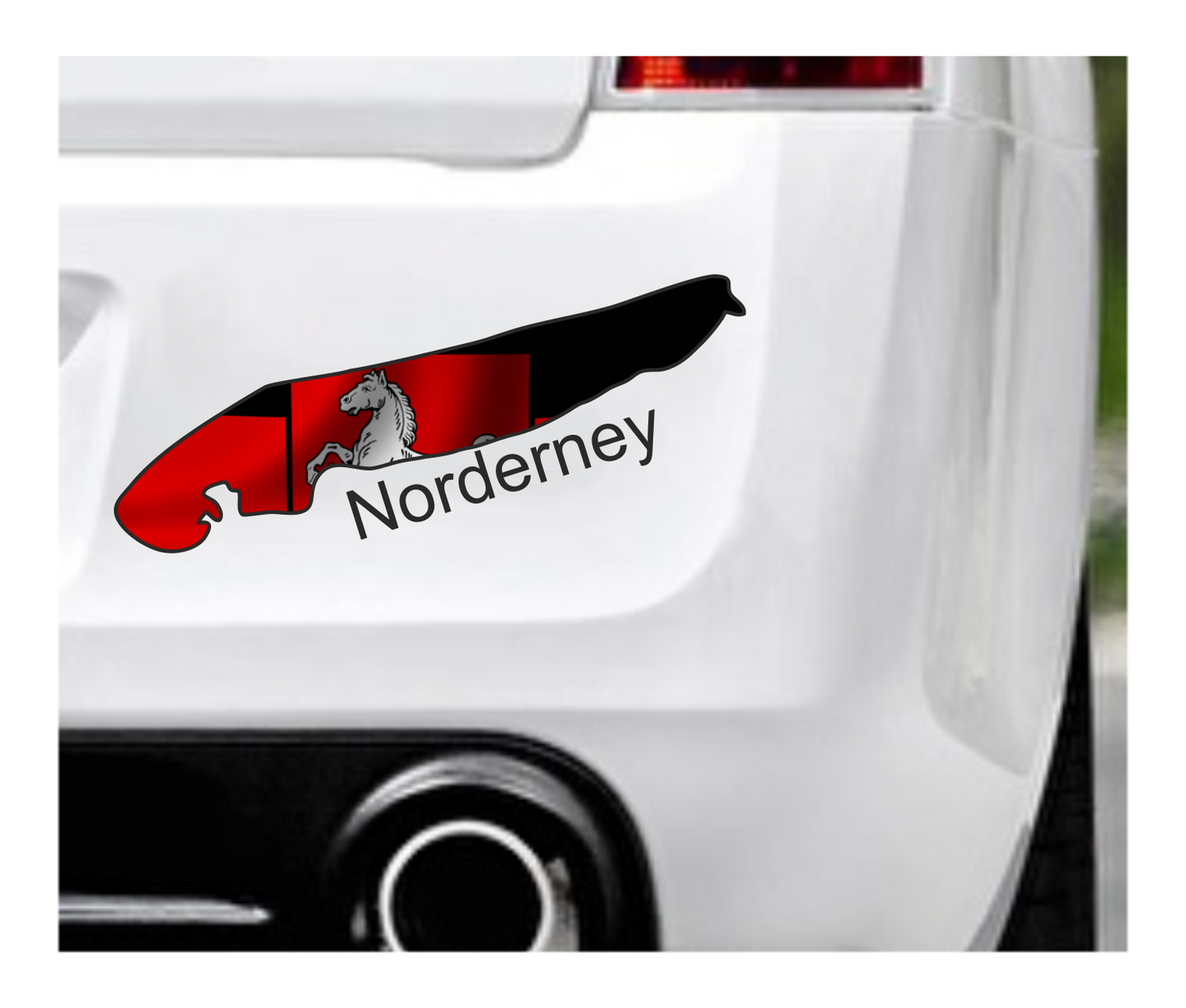 Norderney Aufkleber - Insel Umriss mit Wappen
