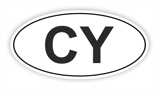 Sticker - Autosticker - Länder - Reisen -  Flagge - Seal - Country Code - Cy Cyprus - Zypern