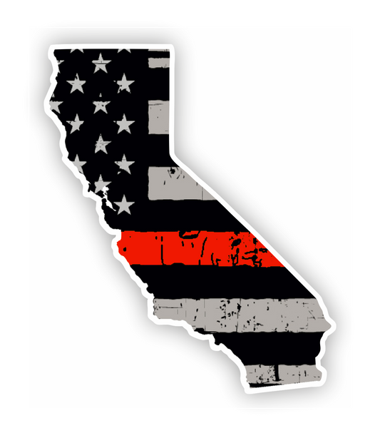 Autoaufkleber USA - Amerika - Reisen - Länder - Kalifornien - Red-Line - Staatsumriss used look